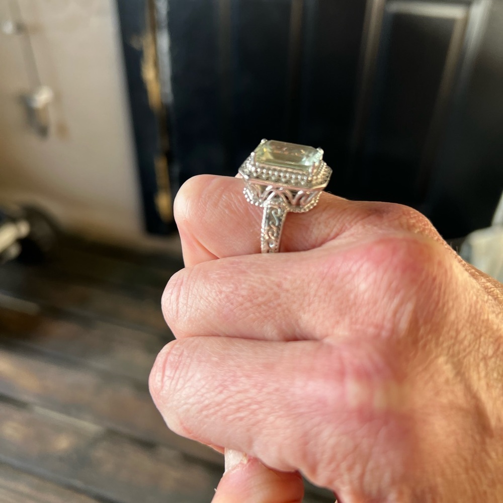 Rectangular Cut Quartz Sterling Silver Ring By Sa… - image 4